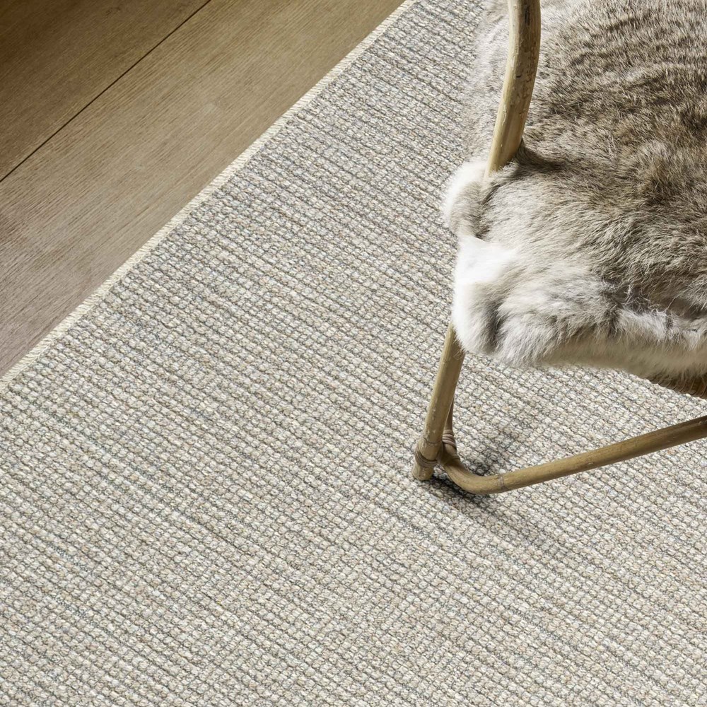 High Line 99025 7008 Plain Wool Rugs in Light Grey